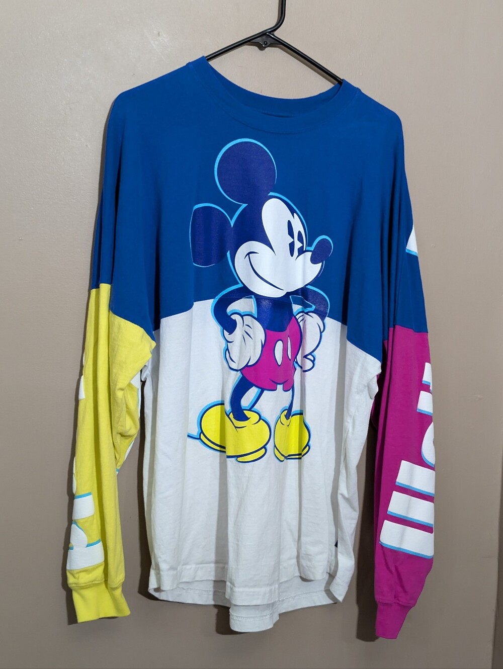 Disney Parks Exclusive The Pie Eye Retro Mickey Color Block Spirit Jersey Size L